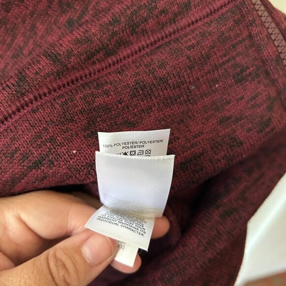 Lucky Brand Fleece Jacket Mens Medium Red Hooded Full Zip Pockets - Picture 5 of 8